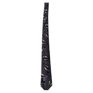 Giorgio di Mare Crepe de Chine Silk Tie Geometric Purple Gray Black